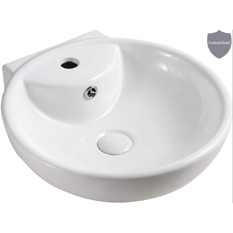 Menggutong 17.25'' White Ceramic Oval Bathroom Sink Wayfair